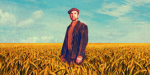 De Graanrepubliek van Zummerbühne Een man in een uitgestrekt graanveld